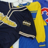 3 x men's SPORTS jerseys - woolen Blue & yellow CYCLING TOP, Grid Iron & Michigan state - Sold for $25 - 2017