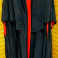Fantastic Vintage long CAPE - Wide Collar, Red lining w Black exterior, original Jeweled Clasp to front - Sold for $50 - 2017