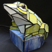 Leadlight frog lamp - Sold for $43 - 2017