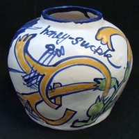 Post War Australian Pottery - Alexandra Copeland 'Honey-Suckle' hand painted ceramic vase - Sold for $62 - 2017