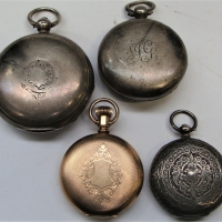 Group of pocket watches incl gold plated and sterling silver men's and ladies watches - Sold for $87 - 2017
