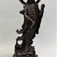 Reproduction bronze figure 'Guan Yin with dragon' - 49cm - Sold for $422 - 2017