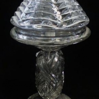 ART DECO 1930's Cut Crystal BOUDOIR Lamp - lovely cut design to shade - Sold for $193 - 2017