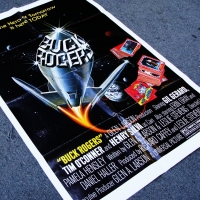 Group lot - Vintage BUCK ROGERS Ephemera - c1979 1 Sheet MOVIE Poster + Large lot Scanlen's Trading CARDS & Waxed paper wrappers - Sold for $25 - 2017