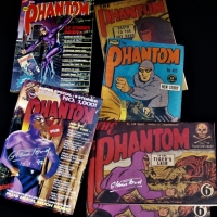 Group lot vintage 'The Phantom' comics incl signed Glenn Ford editions - Sold for $50 - 2017
