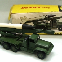 Vintage Dinky toy diecast -  Honest John Missile Launcher - with original box - Sold for $37 - 2017
