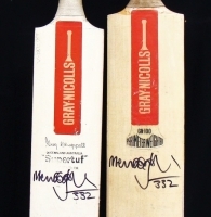 2 x Gray Nichols Cricket Bats & ball Both signed by Merv Hughes with 332 the amount of tests played - Sold for $87 - 2017
