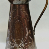 C1900 Art Nouveau Copper jug - Sold for $62 - 2017
