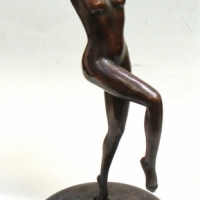 Vintage Chiparus Style bronze ' Dancing lady' with round foundry mark to base- 26cm tall - Sold for $112 - 2017