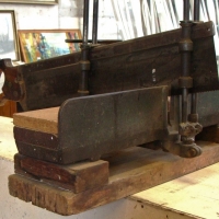 c1900 Mitre saw on cast iron guide base - Sold for $50 - 2017