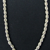 Heavy silver  rope twist chain - 49cms L - 758 grms - Sold for $75 - 2017