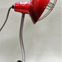 1950s red anodized heat lamp with cast iron base - Sold for $56 - 2017