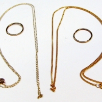 Group lot ladies gold jewellery incl 2 x 9ct fine chains & pair sleepers - Sold for $37 - 2017