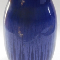 1940s Australian pottery vase by Melrose pottery - blue drip glaze 24cm tall - Sold for $50 - 2017
