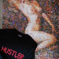 2 x Pces incl Hustler advertising t-shirt & 45th Playboy Anniversary poster - Sold for $50 - 2017