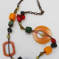 Necklace of beads incl Bakelite & glass - Sold for $43 - 2017