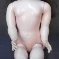 c1950s Hard plastic doll with voice box, open mouth, walker & sleep eyes - approx68cm - Sold for $25 - 2017