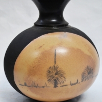 Large Australian pottery vase with Xanthorrea decoration signed to base 24cm tall - Sold for $37 - 2017