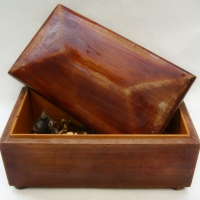 Wooden box with ormolu clock mounts etc - Sold for $27 - 2017