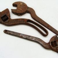 3 x Vintage adjustable bent handle wrenches incl Keystone Westcott - Sold for $25 - 2017