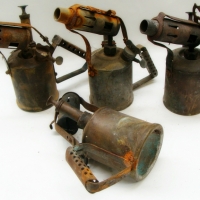 Box of brass blow torches incl Primus, Companion - Sold for $31 - 2017