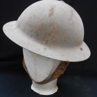 British steel Tommy helmet size 7 14 with soldiers name F Thorpe scratched inside - Sold for $81 - 2017