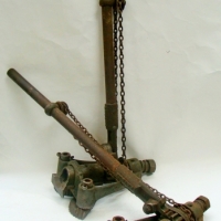 Pair of vintage cast iron floor dog clamps 'Speed-Screw' - Sold for $37 - 2017
