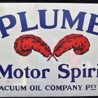 Reproduction Vacuum Plume oil metal sign - Sold for $37 - 2017