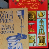 Group of Books incl Victorian Ironmongery in Australia, Metalcraft & jewellery and flushed with pride the story of Thomas Crapper - Sold for $27 - 2017