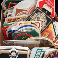 Tray of 1970s Beer advertising coasters - Sold for $25 - 2017