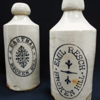 c1900 Stoneware Bottles J Eastman Broken Hill & Emil Resch - Sold for $62 - 2017