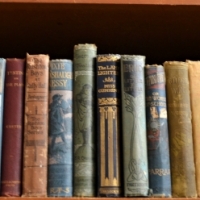 Shelf of hc children's books with illustrated spines incl The Lamp Lighter, The Sauciest boy in the service, etc - Sold for $31 - 2017