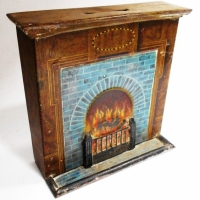 1920s Figural Fireplace Money box bank tin by Burnett London - Sold for $56 - 2018