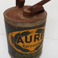 1920s Laurel Kerosene tin with pourer & adapted handle - Sold for $193 - 2018