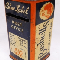 1930s Bushells blue label Tea tin bank  money box lithographed tin - Sold for $174 - 2018