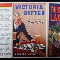 1948 Fosters Larger  Victoria Bitter VFL Football fixtures card - gc - Sold for $62 - 2018