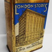 Blue 1925 London Stores Melbourne tin Money Box by Levin & Co - Sold for $205 - 2018