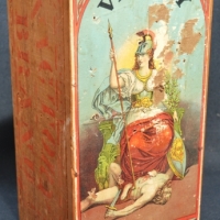 C1900 Victory brand tobacco wooden box with paper label by British Australasian Tobacco company - Sold for $75 - 2018