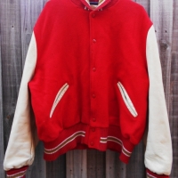 Vintage De Long Sportswear 'Letterman's' jacket with leather sleeves - made in USA - size 48 - Sold for $43 - 2017