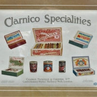 c1910s Framed lithographed paper sign  advertisment for Clarinclo chocolate Specialities - Sold for $56 - 2017