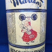 Very Large shop display  biscuit tin -  Ditlef Martens Bergen  - 39cm tall - Sold for $124 - 2017