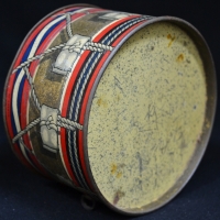 c1900 Figural Drum tin by Hudson Scott & Sons Carlisle 13cm diameter - Sold for $50 - 2017