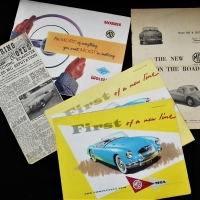 Group lot car Advertising brochures - 2 Vintage MGA & Morris Wosley - Sold for $25 - 2018