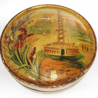 Rare c1900 French Icilma Face Powder tin with beautiful ware fountain & flowers scene - Sold for $31 - 2018