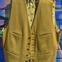 Vintage MEN'S Keith Courtney woolen WAISTCOAT - Mustard colour w Matching Buttons, Medium size - Sold for $75 - 2018