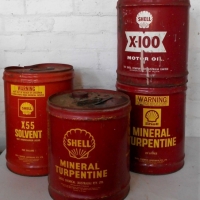 4 x Shell oil and turpentine drums - Sold for $75 - 2018