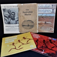 Group lot vintage Aborigine ephemera incl A New Dawn, The Australian Aborigines, Australian Aboriginal Culture, Our Australian Blacks, etc - Sold for $27 - 2018