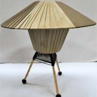 1960s Tripod  Sputnik table lamp with ribbon shade - Sold for $37 - 2018