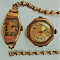 2 x vintage 9ct gold cased ladies watches incl Rolex - Sold for $199 - 2018