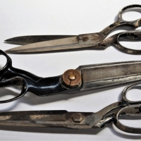3 x Pairs vintage tailors scissors incl Newmark & JWiss, etc - Sold for $106 - 2018